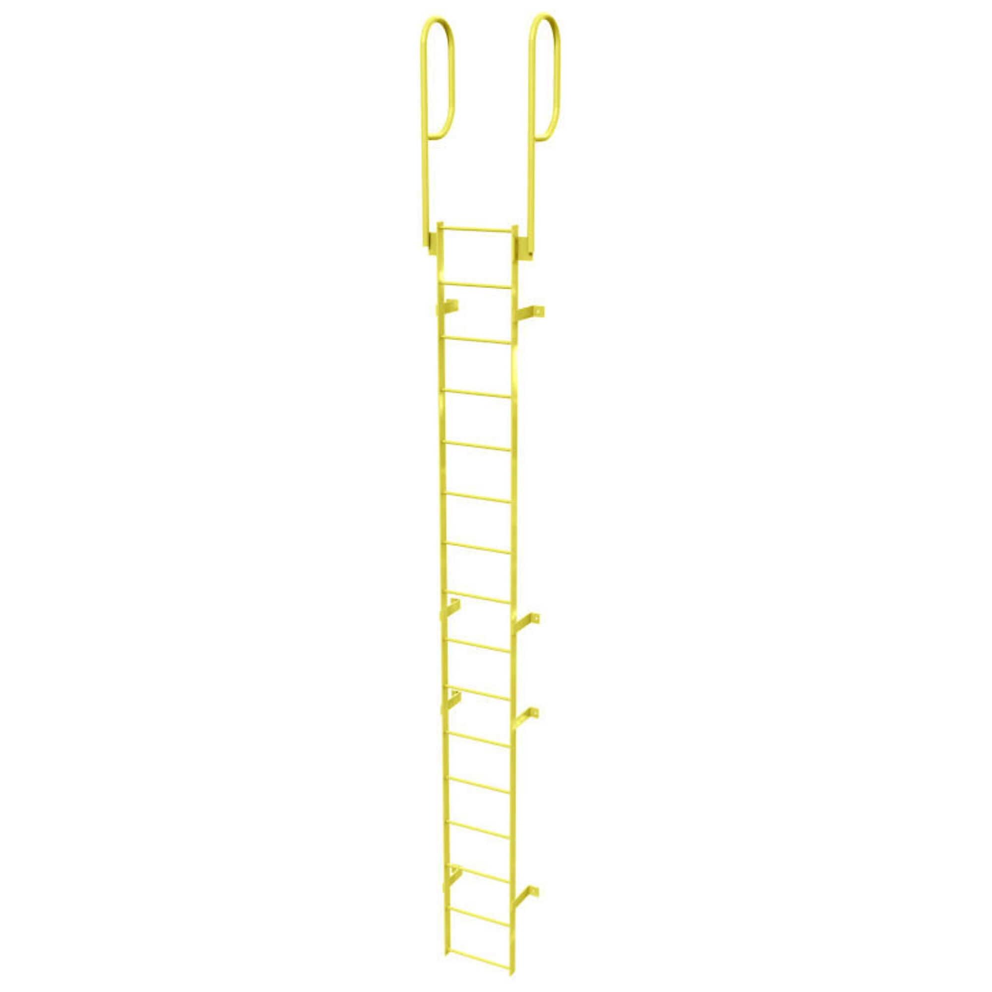 Ballymore, 16 Step Fixed Access Ladder with Walk-thru Rails, Height 234 ft, Capacity 350 lb, Material Carbon Steel, Model# WLFS0216-Y